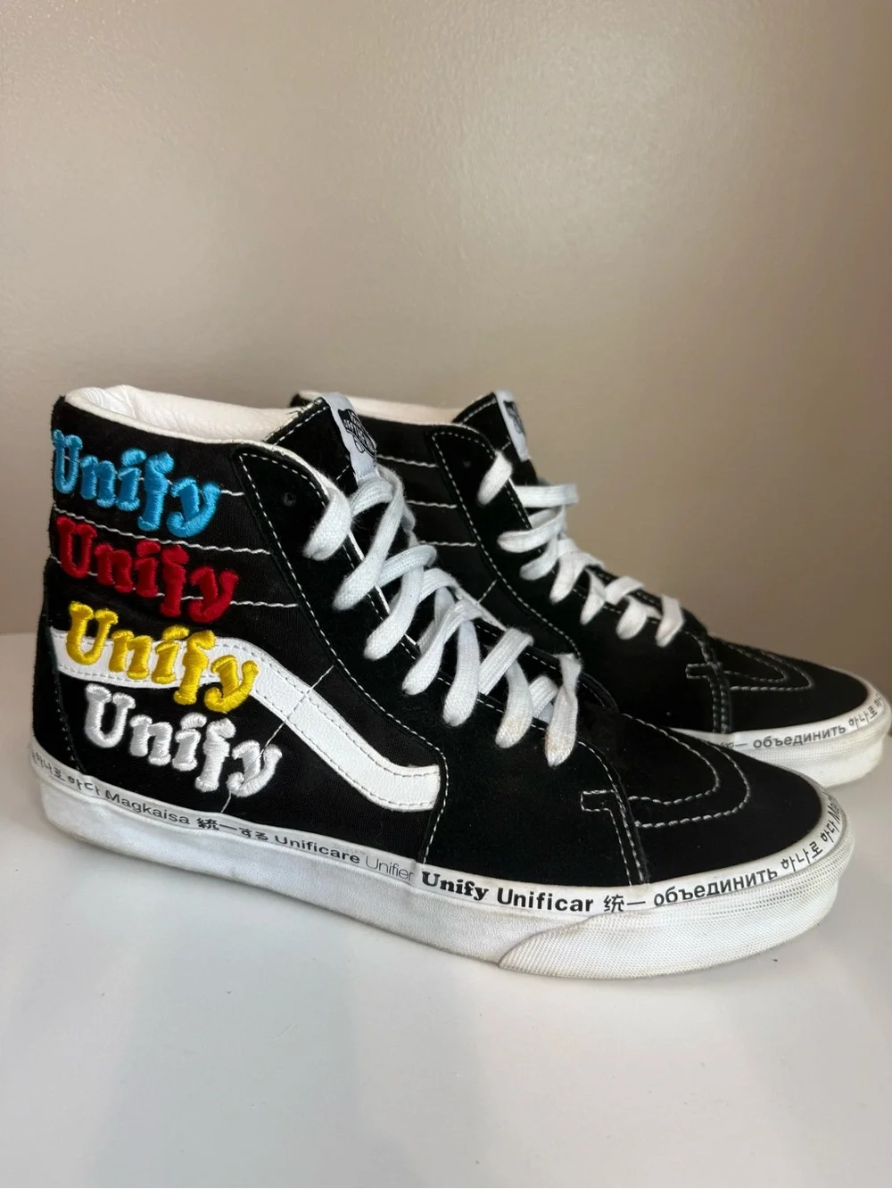 Vans SK8 Hi, Radical Positivity Unify Black Rainbow‎ LGBTQ Men’s 8.5/Women’s 10